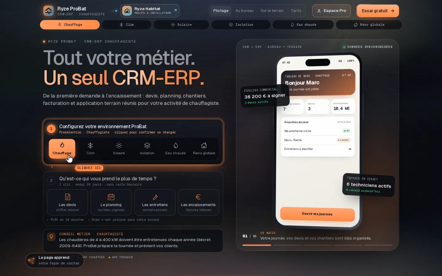 Ryze ProBat, capture du site